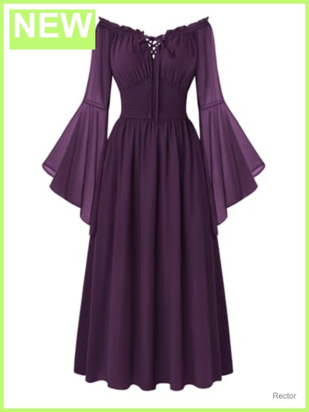 Renaissance Peasant Dress Bell Sleeve Lace Up Cosplay Costume